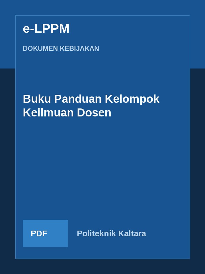 Cover Buku Panduan Kelompok Keilmuan Dosen